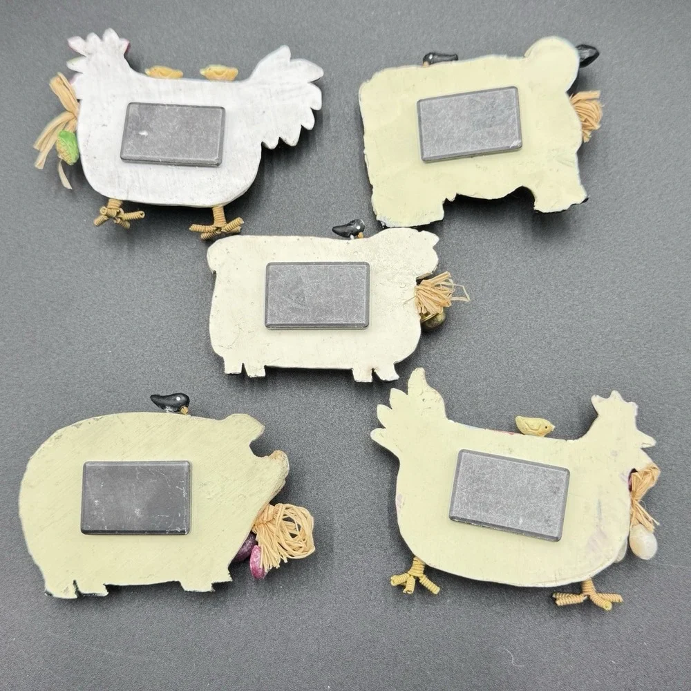 VTG Avon Barnyard Animals Cottagecore Refrigerator Magnets Lot Of 5 Farm Country